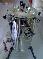 Autoclave for sterilization prior to mushroom growing